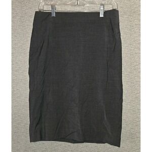 Ann Taylor Wool Blend Pencil Skirt Gray Tweed Knee-Length Lined Women's Size 4